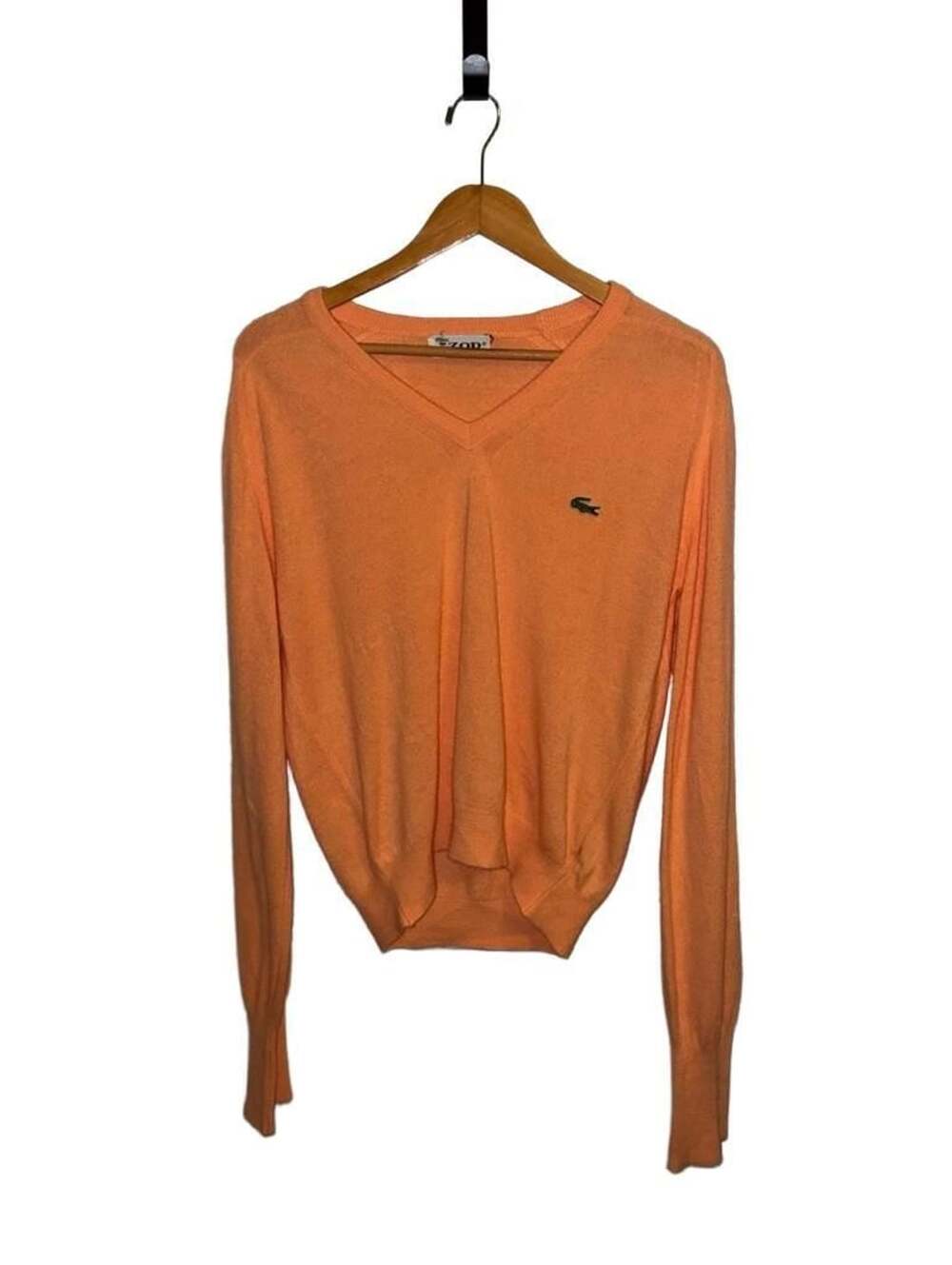 Vintage Izod Lacoste V-Neck Sweater Size S Orange